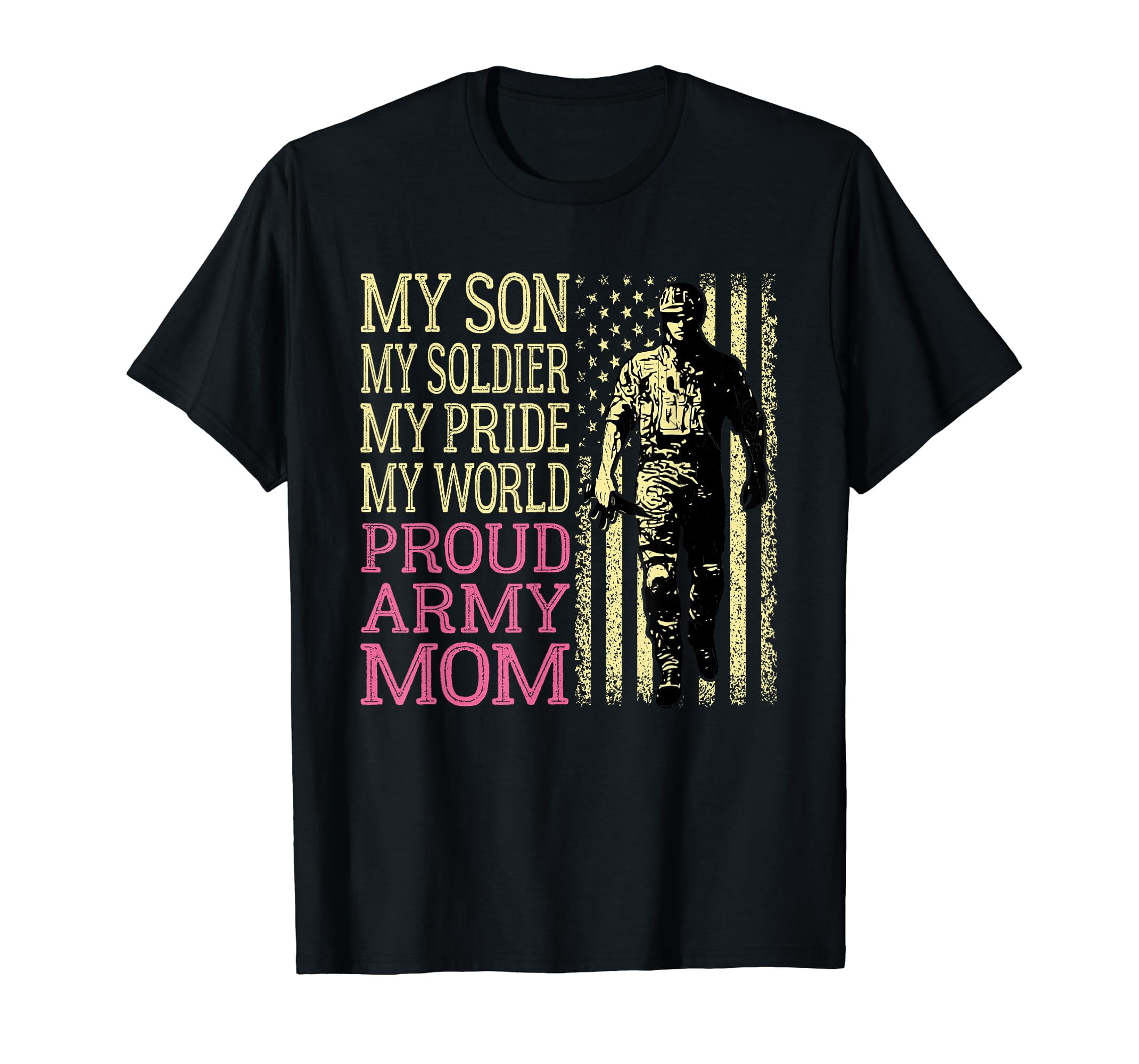 My Son My Soldier Hero Proud Army Mom US Military Mother Men's Vintage ...