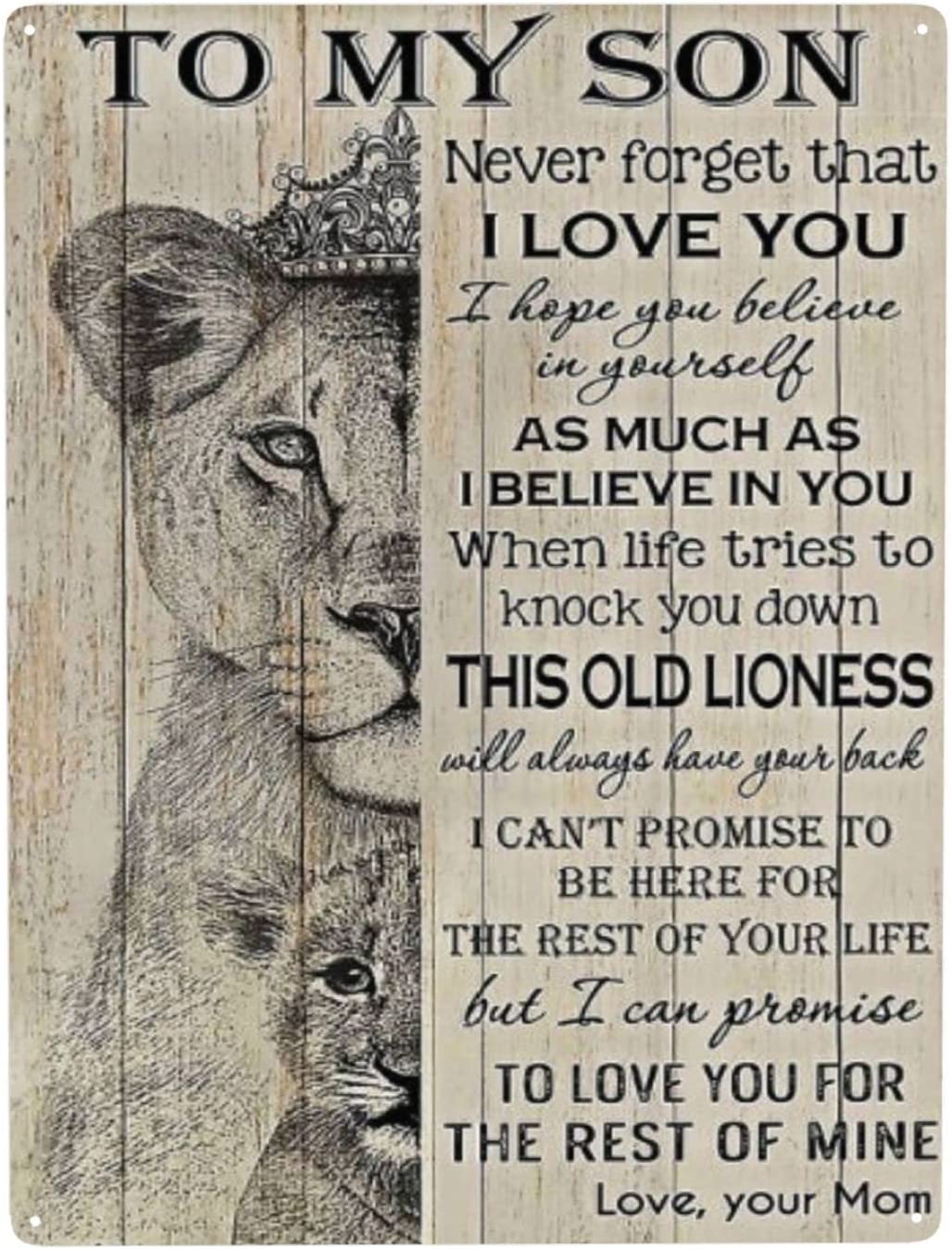 to My Son Poster Vintage Tin Sign Metal Poster Art Funny Tin Sign for