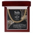 thumbnail image 1 of My Son - Stand Tall, Cuban Link Chain - Stainless Steel/ Yellow Plated - Message Card & Gift Box, 1 of 5