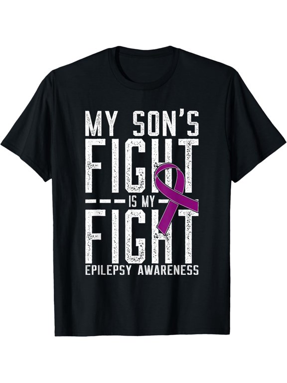 t-shirt My Son's Fight is My Fight Epilepsy Awareness T-Shirt mens，black，women，funny，journey，Crew Neck, Short Sleeve,printing