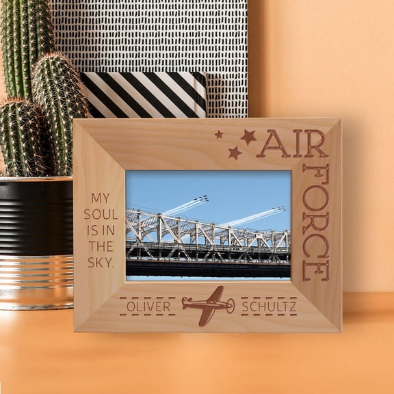 My Soul Is In The Sky Personalized Wooden Frame-5" x 3 1/2" Brown Horizontal
