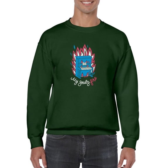 My Soul's Fire Piano Sweatshirt Men -Image by Shutterstock, Male x-Large