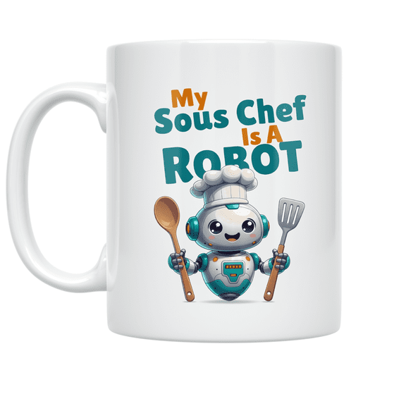 My Sous Chef Is A Robot - Culinary Tech Enthusiast - 11 oz Ceramic Coffee Mug