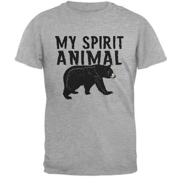 My Spirit Animal Bear Heather Grey Soft Adult T-Shirt - 2X-Large