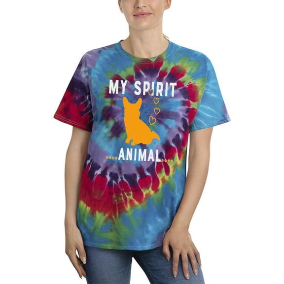My Spirit Animal Corgi Tie Dye Spiral Women -Image by Shutterstock, Female x-Large