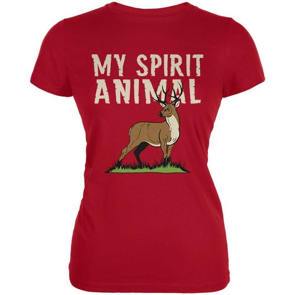 My Spirit Animal Deer Red Juniors Soft T-Shirt - Small