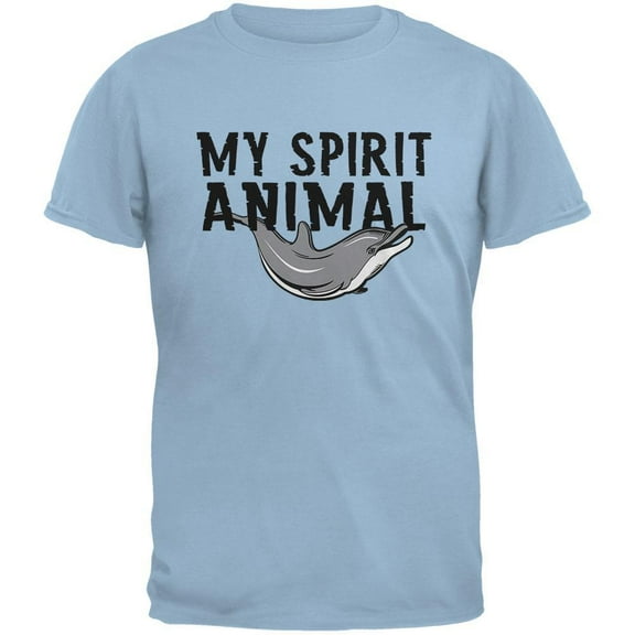 My Spirit Animal Dolphin Light Blue Youth T-Shirt - Large(14/16)