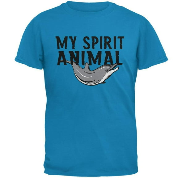 My Spirit Animal Dolphin Sapphire Blue Adult T-Shirt - Large