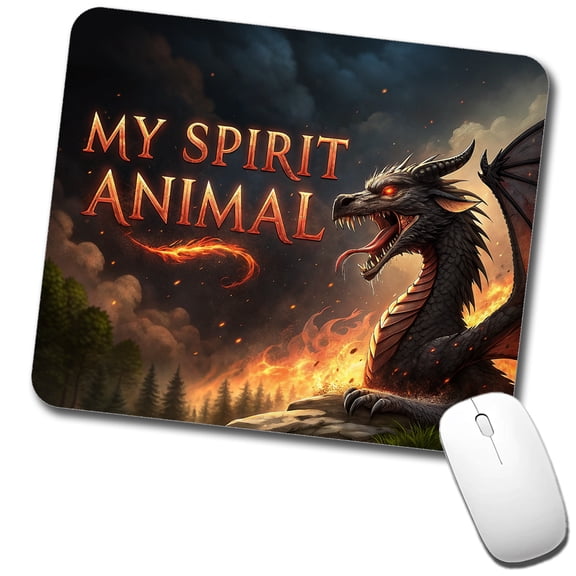 My Spirit Animal Fierce Dragon Funny Mouse Pad Low Profile Gaming Mat
