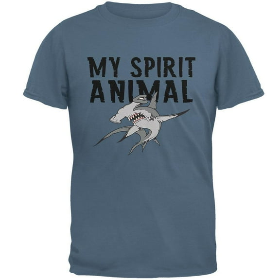 My Spirit Animal Hammerhead Shark Indigo Blue Adult T-Shirt - Large