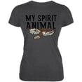 thumbnail image 1 of My Spirit Animal Hawk Dark Heather Juniors Soft T-Shirt - Large, 1 of 1