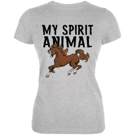 My Spirit Animal Horse Heather Grey Juniors Soft T-Shirt - X-Large