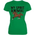 thumbnail image 1 of My Spirit Animal Horse Irish Green Juniors Soft T-Shirt - X-Large, 1 of 1