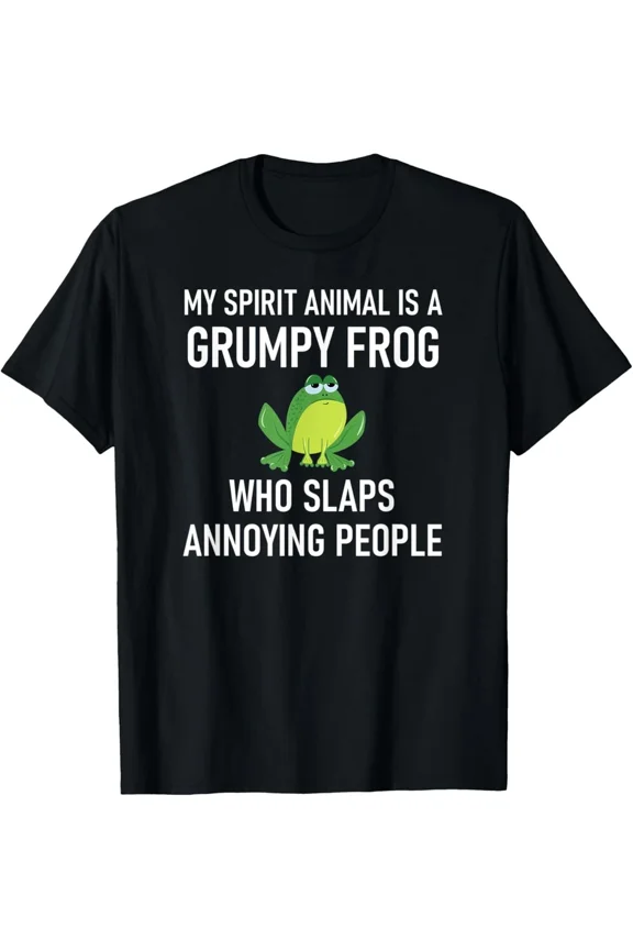 My Spirit Animal Is A Grumpy Frog Funny Jokes Sarcastic Tee Unisex T-Shirt up to Size 5XL