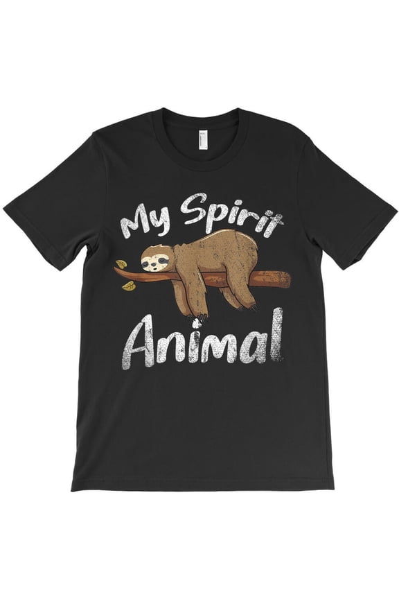 My Spirit Animal Is A Sloth Funny Lazy Napping Holiday Quote Graphic H43259 T-Shirt, for Men and Women, Up to Size 5XL