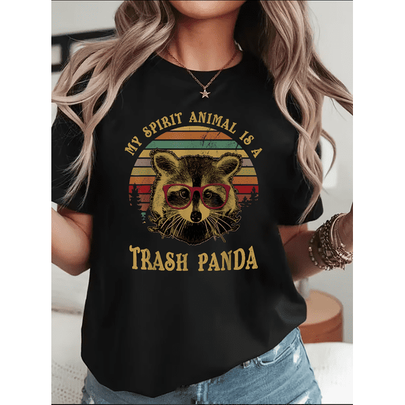 My Spirit Animal Is Trash Panda Funny Raccoon Gift Humor Unisex T-Shirt V13109, up to Size 5XL