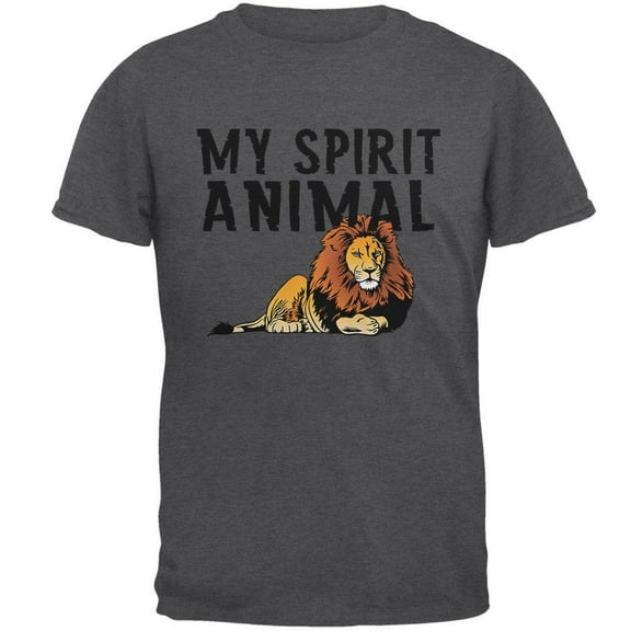 My Spirit Animal Lion Dark Heather Adult T-Shirt - X-Large