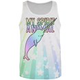 thumbnail image 1 of My Spirit Animal Narwhal Unicorn Of The Sea Pastel All Over Mens Tank Top Multi 3X-LG, 1 of 2