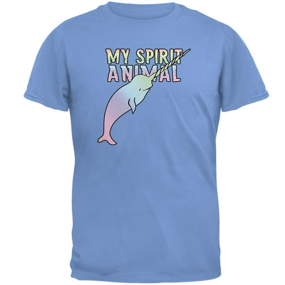 My Spirit Animal Narwhal Unicorn Of The Sea Pastel Mens T Shirt Carolina Blue 2XL