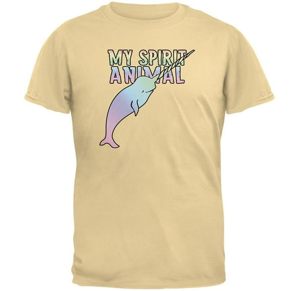 My Spirit Animal Narwhal Unicorn Of The Sea Pastel Mens T Shirt Yellow Haze MD