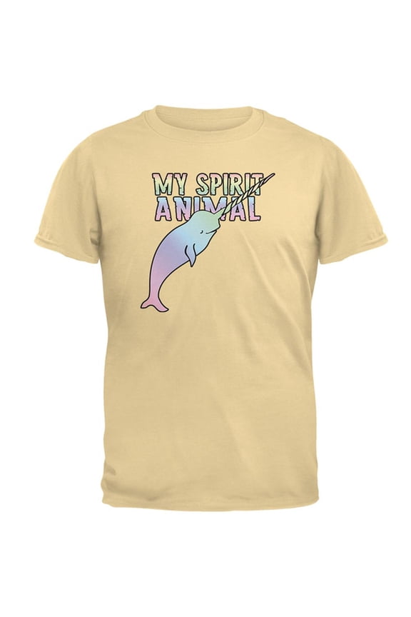 My Spirit Animal Narwhal Unicorn Of The Sea Pastel Mens T Shirt Yellow Haze X-LG