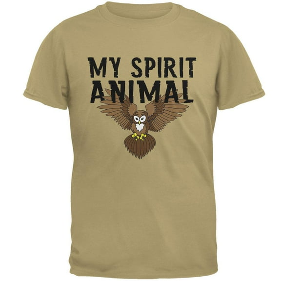 My Spirit Animal Owl Tan Adult T-Shirt - Large