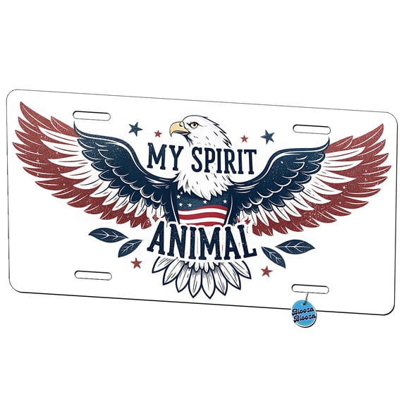 My Spirit Animal Patriotic American Bald Eagle Metal Novelty License Plate