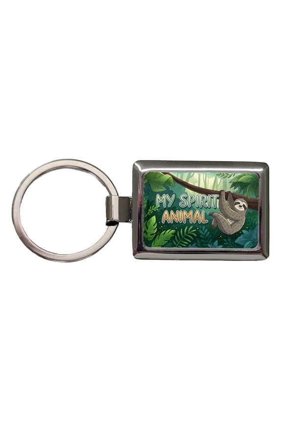 My Spirit Animal Sloth Funny Metal Rectangle Keychain