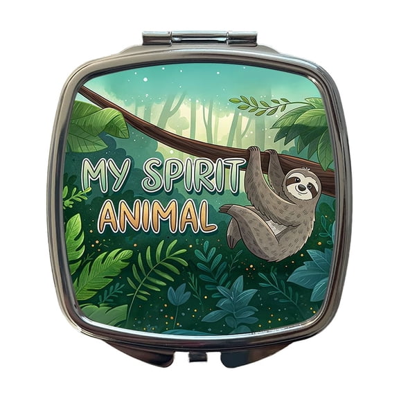 My Spirit Animal Sloth Funny Travel Makeup Handbag Purse Small Pocket Compact Mirror