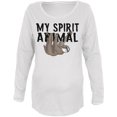 thumbnail image 1 of My Spirit Animal Sloth Maternity Soft Long Sleeve T Shirt White MD, 1 of 1