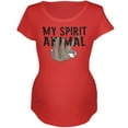 thumbnail image 1 of My Spirit Animal Sloth Maternity Soft T Shirt Red SM, 1 of 1