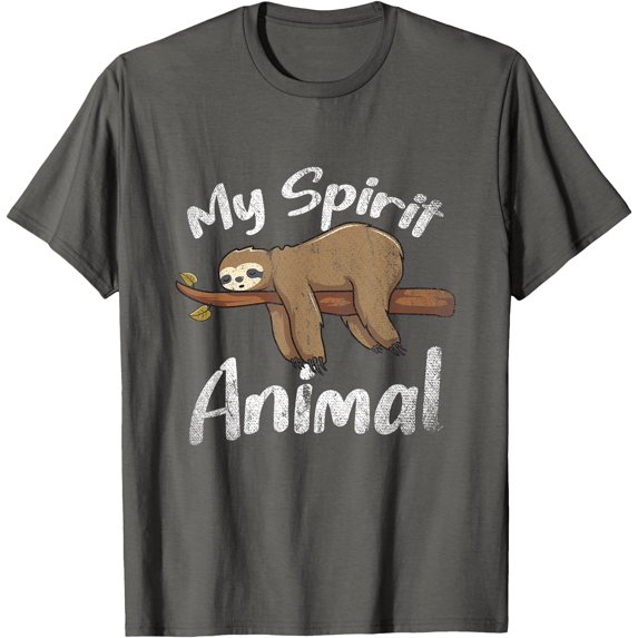 My Spirit Animal Sloth Unisex T-Shirt for Men Women Kids Toddler,Charcoal Color,Size 5/6