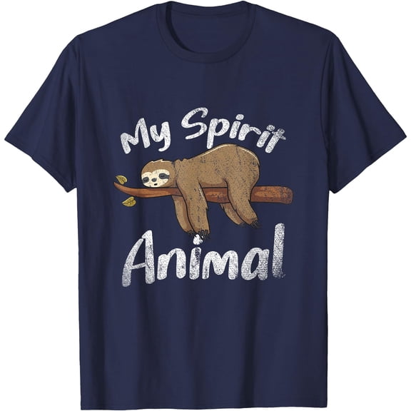 My Spirit Animal Sloth Unisex T-Shirt for Men Women Kids Toddler,Navy Color,Size M