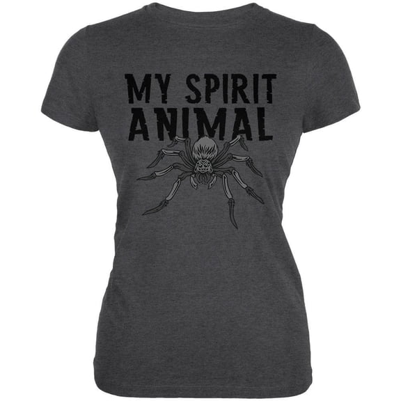 My Spirit Animal Spider Dark Heather Juniors Soft T-Shirt - X-Large