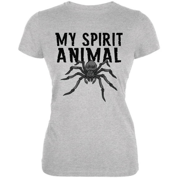 My Spirit Animal Spider Heather Grey Juniors Soft T-Shirt - X-Large