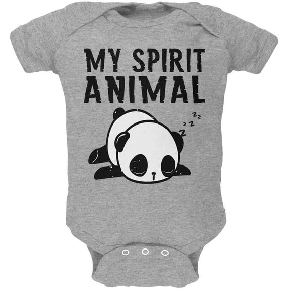 My Spirit Animal Tired Panda Cute Soft Baby One Piece Heather 18-24 M