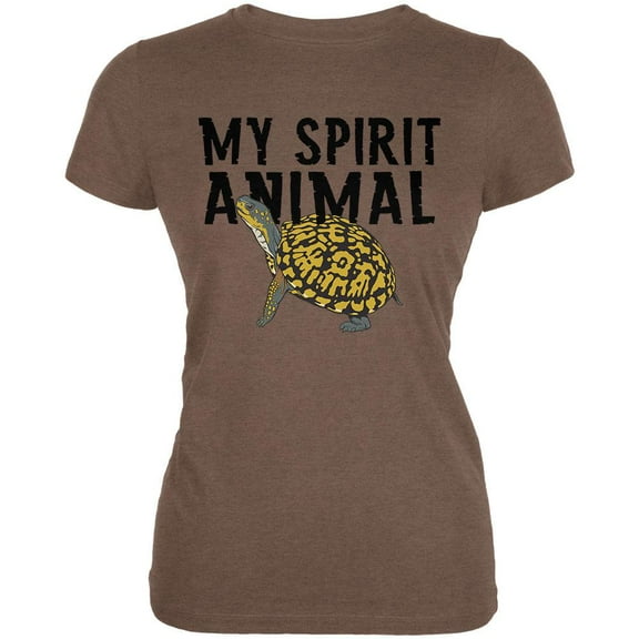 My Spirit Animal Turtle Heather Brown Juniors Soft T-Shirt - Medium