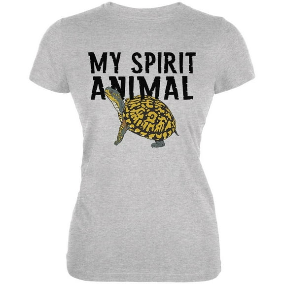 My Spirit Animal Turtle Heather Grey Juniors Soft T-Shirt - Medium