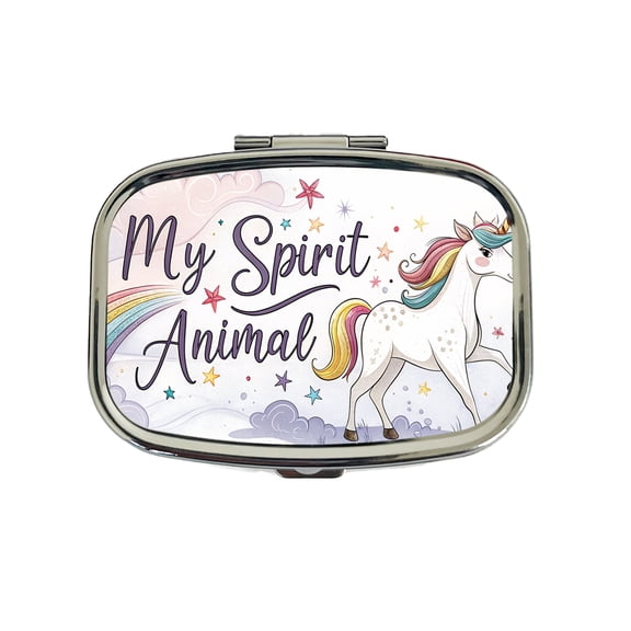 My Spirit Animal Unicorn Funny Fantasy Small Travel Handbag Pill Box Case