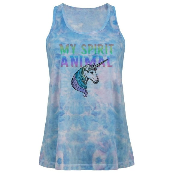 My Spirit Animal Unicorn Juniors Tie Dye Tank Top Multi MD