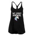 thumbnail image 1 of My Spirit Animal Unicorn Juniors Twist Tank Top Black X-LG, 1 of 1