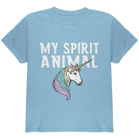 My Spirit Animal Unicorn Light Blue Youth T-Shirt - Large(14/16)