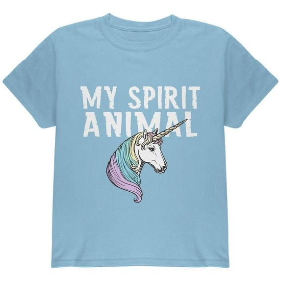 My Spirit Animal Unicorn Light Blue Youth T-Shirt - Small(6/8)