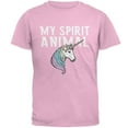 thumbnail image 1 of My Spirit Animal Unicorn Light Pink Adult T-Shirt, 1 of 1