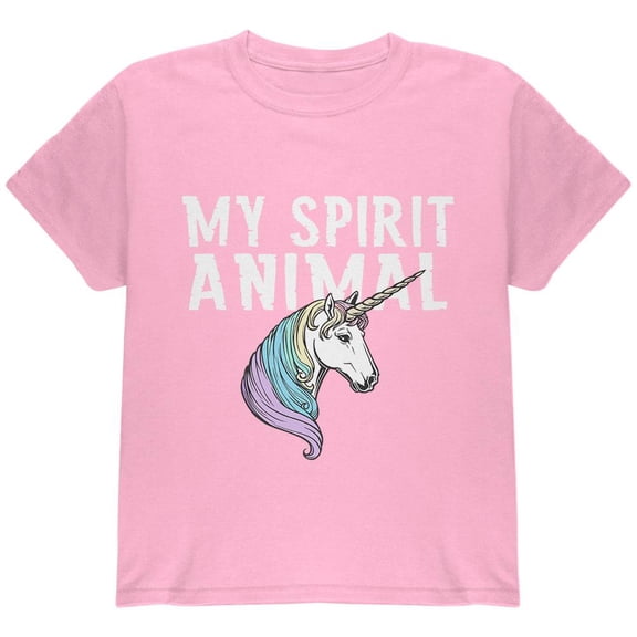 My Spirit Animal Unicorn Light Pink Youth T-Shirt - X-Large(18)