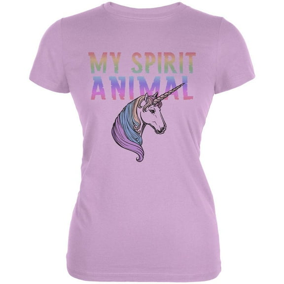 My Spirit Animal Unicorn Lilac Juniors Soft T-Shirt - Large