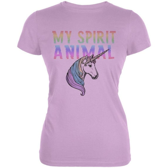 My Spirit Animal Unicorn Lilac Juniors Soft T-Shirt - X-Large