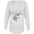 thumbnail image 1 of My Spirit Animal Unicorn Maternity Soft Long Sleeve T Shirt White SM, 1 of 1