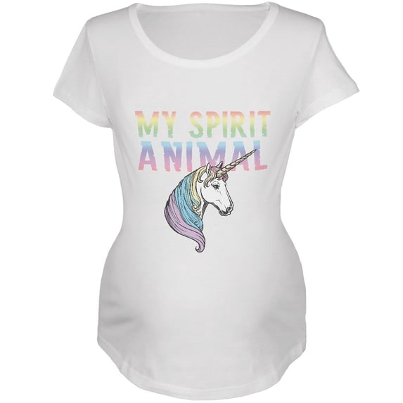 My Spirit Animal Unicorn Maternity Soft T Shirt White MD