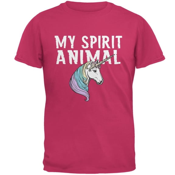 My Spirit Animal Unicorn Mens T Shirt Pink LG